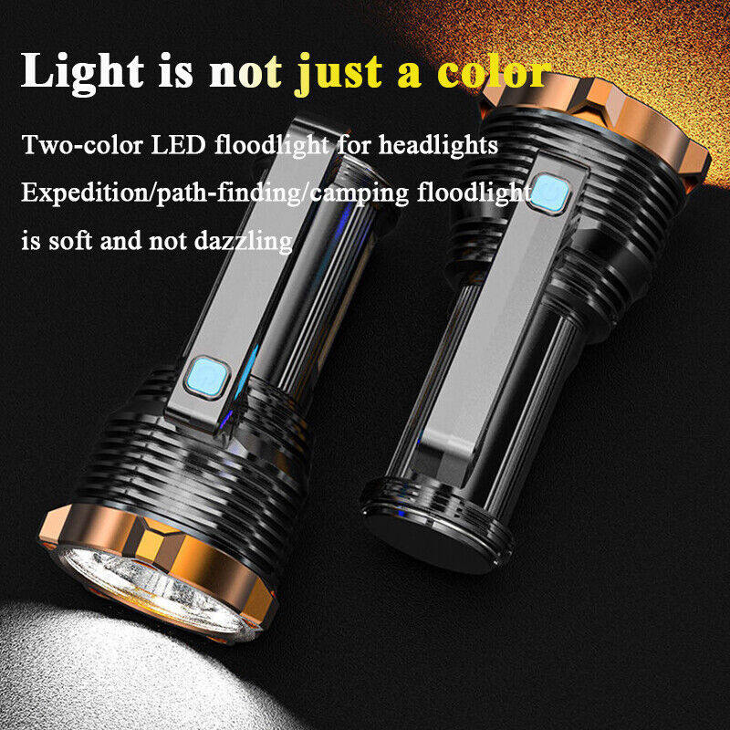 Most Powerful 1200lm LED Flashlight Super Bright Torch Lamp USB Rechargeable