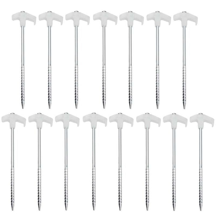 15PCS/set Tent Pegs Heavy Duty Screw Steel In Ground Camping Stakes Outdoor Nail