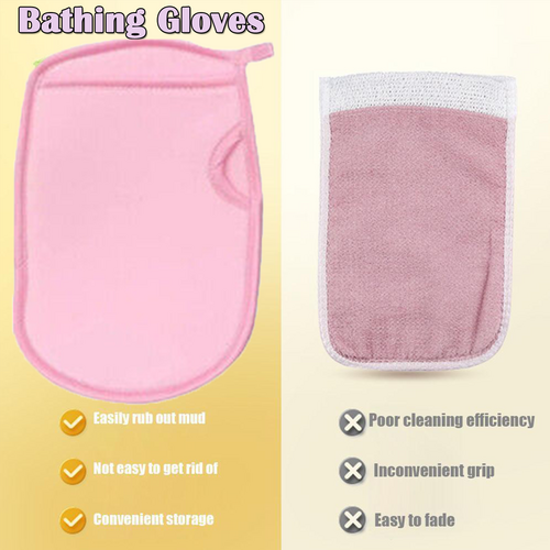 Pink universal Double-Side Super Soft Exfoliating Bath Mitt Shower Gloves Body Clean