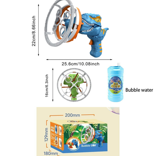 Blue gift Bubble Gun Automatic Bazooka Soap Water Bubble Machine Toy Electric Fan kid