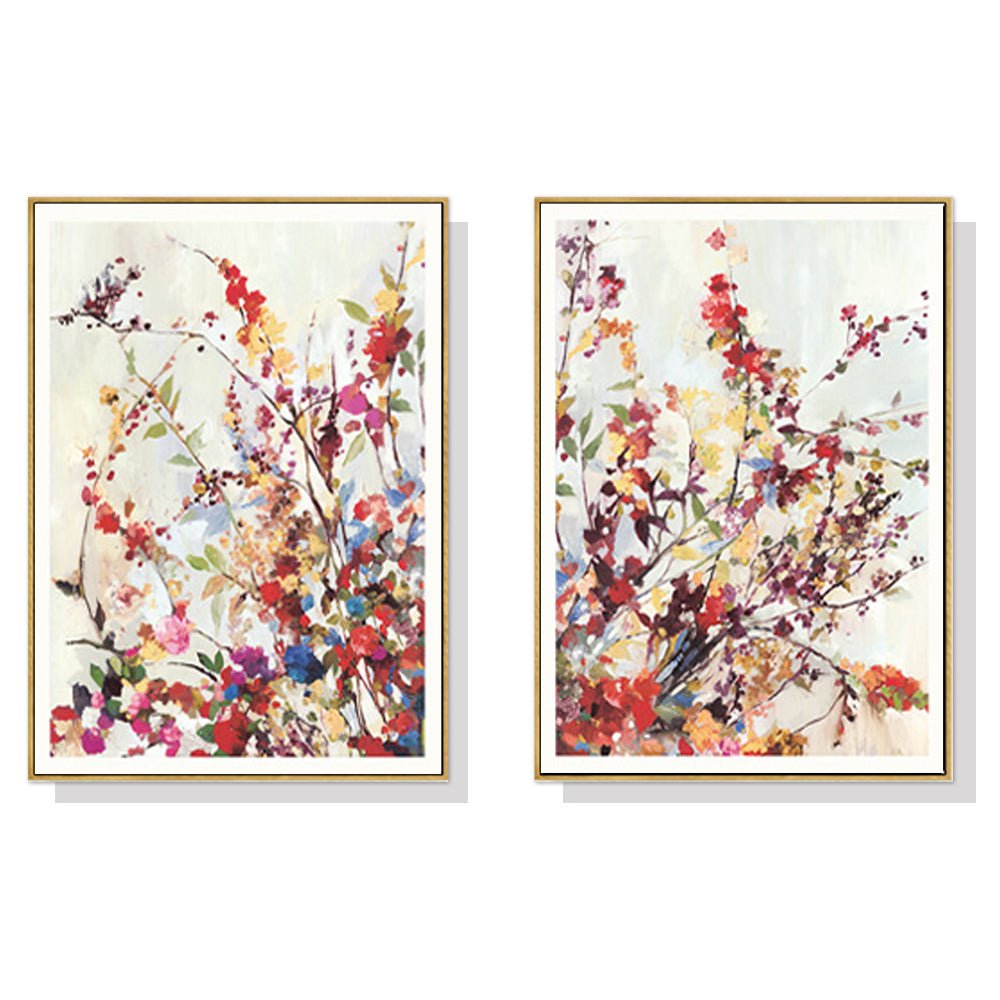 Wall Art 40cmx60cm Coming Spring 2 Sets Gold Frame Canvas