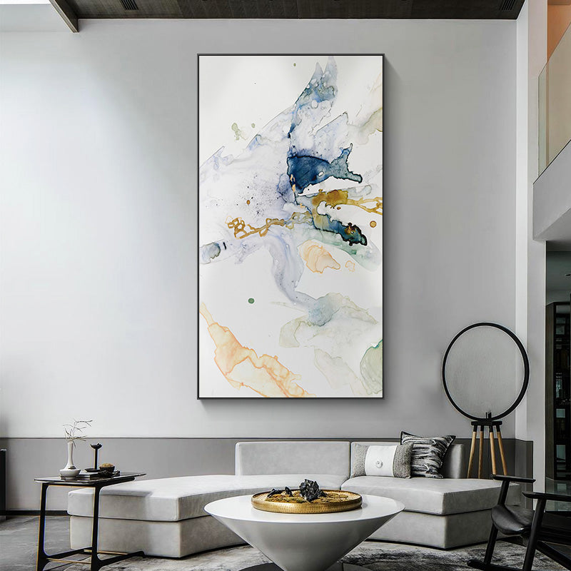 Wall Art 40cmx80cm Abstract Watercolour Style Black Frame Canvas