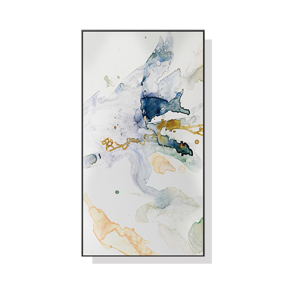 Wall Art 60cmx120cm Abstract Watercolour Style Black Frame Canvas