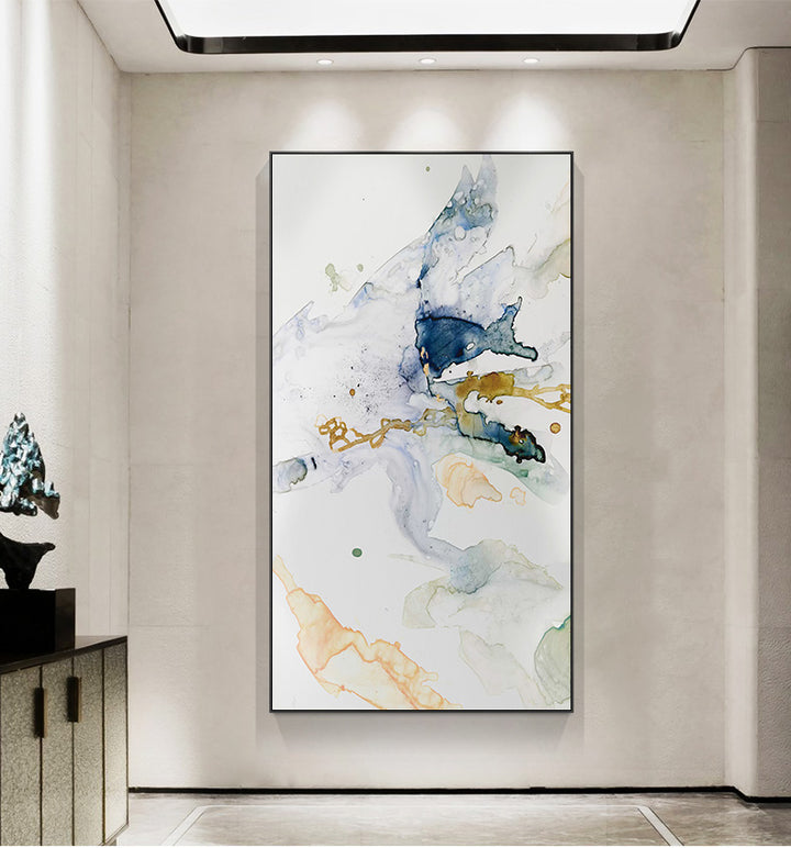 Wall Art 60cmx120cm Abstract Watercolour Style Black Frame Canvas