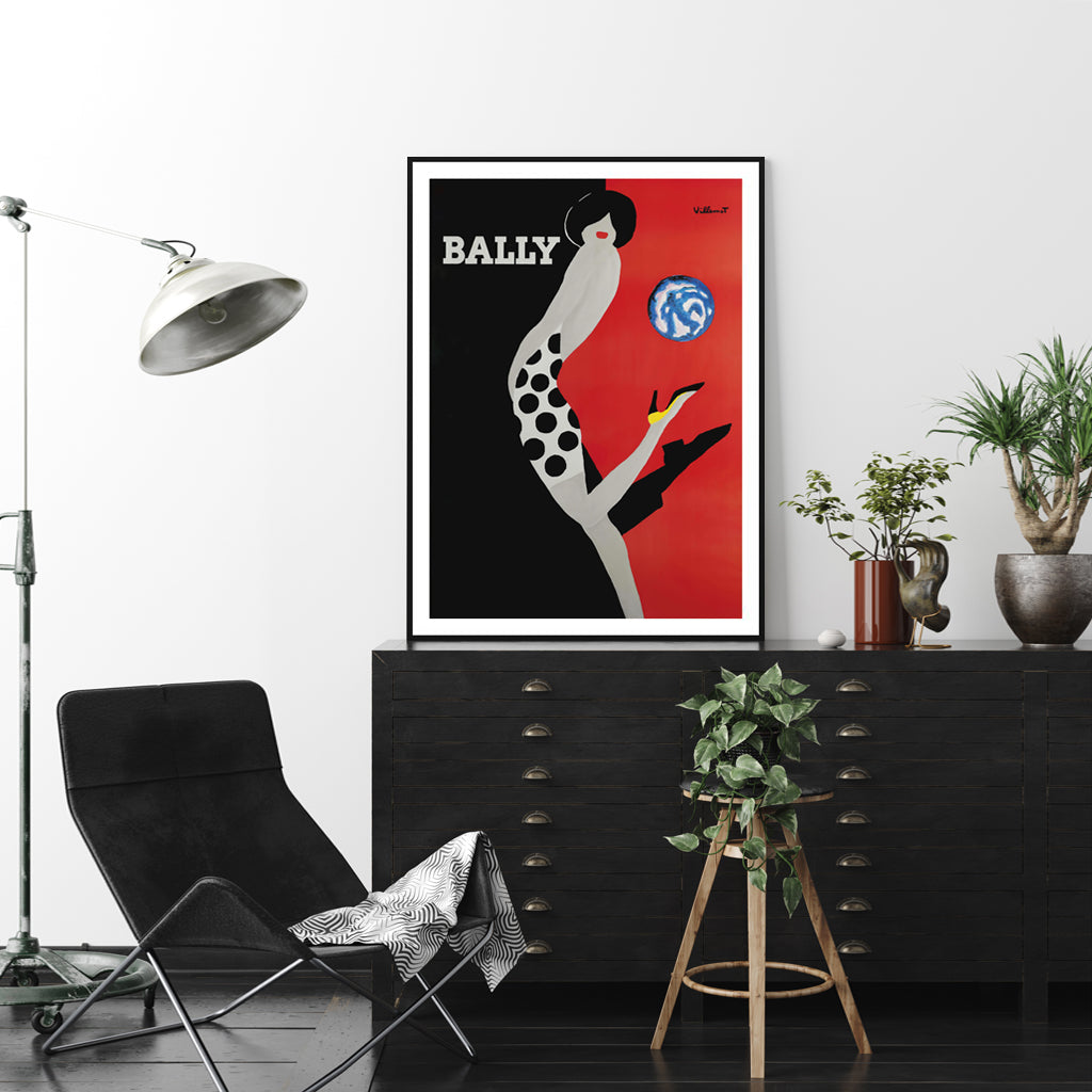 Wall Art 60cmx90cm Fashion Bally Black Frame Canvas