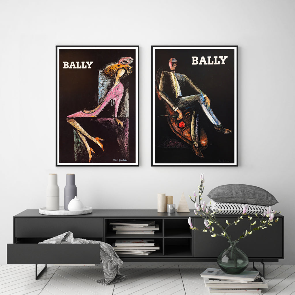 Wall Art 60cmx90cm Bally Man & Woman 2 Sets Black Frame Canvas