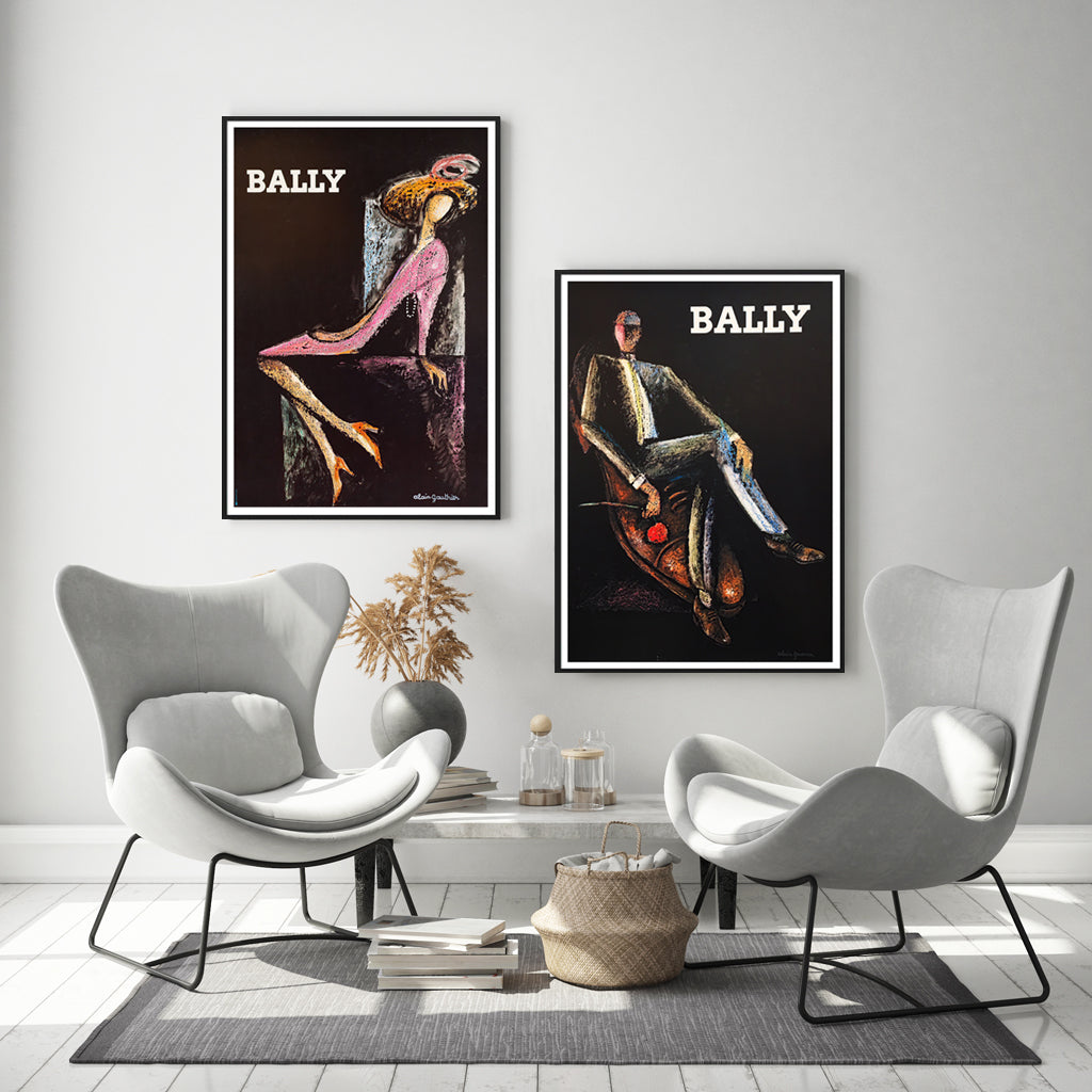 Wall Art 60cmx90cm Bally Man & Woman 2 Sets Black Frame Canvas