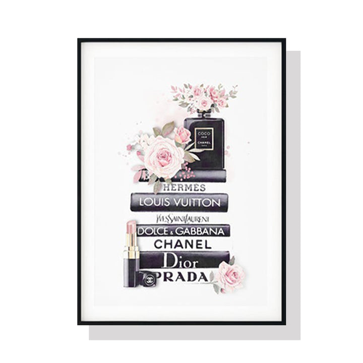 Wall Art 60cmx90cm Fashion Book Black Frame Canvas