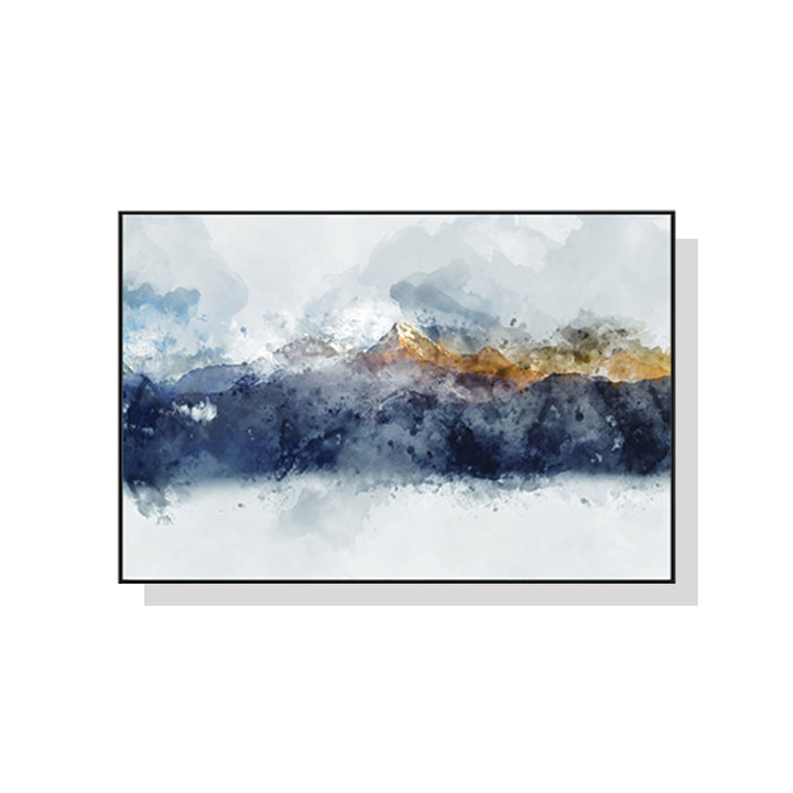 Wall Art 70cmx100cm Abstract Sunlight Mountains Black Frame Canvas