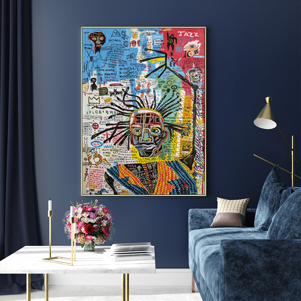 Wall Art 50cmx70cm Jazz Gold Frame Canvas