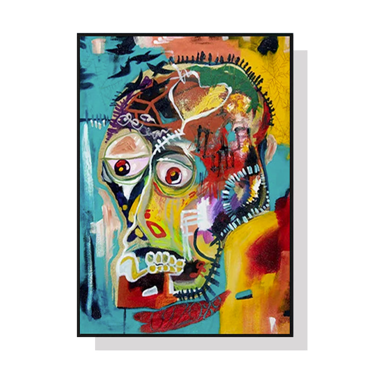 Wall Art 50cmx70cm Pop Art Head Black Frame Canvas