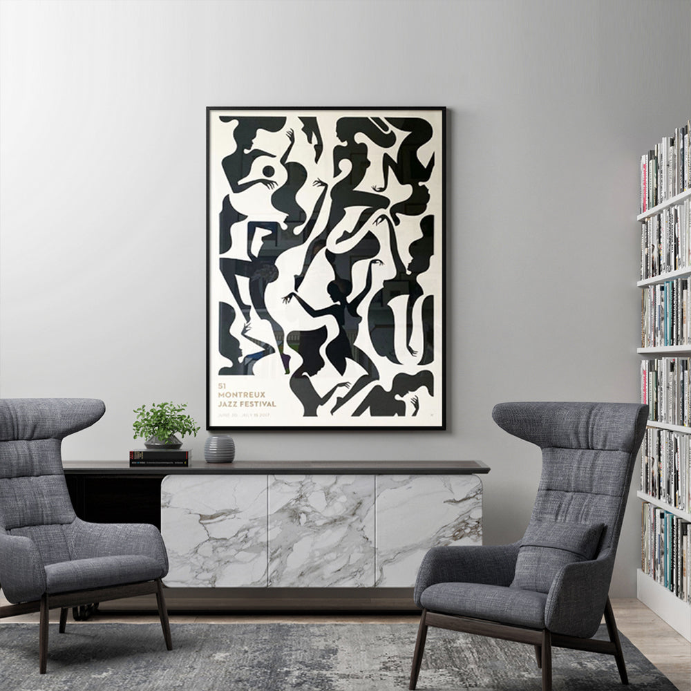 Wall Art 50cmx70cm Jazz Festival Black Frame Canvas