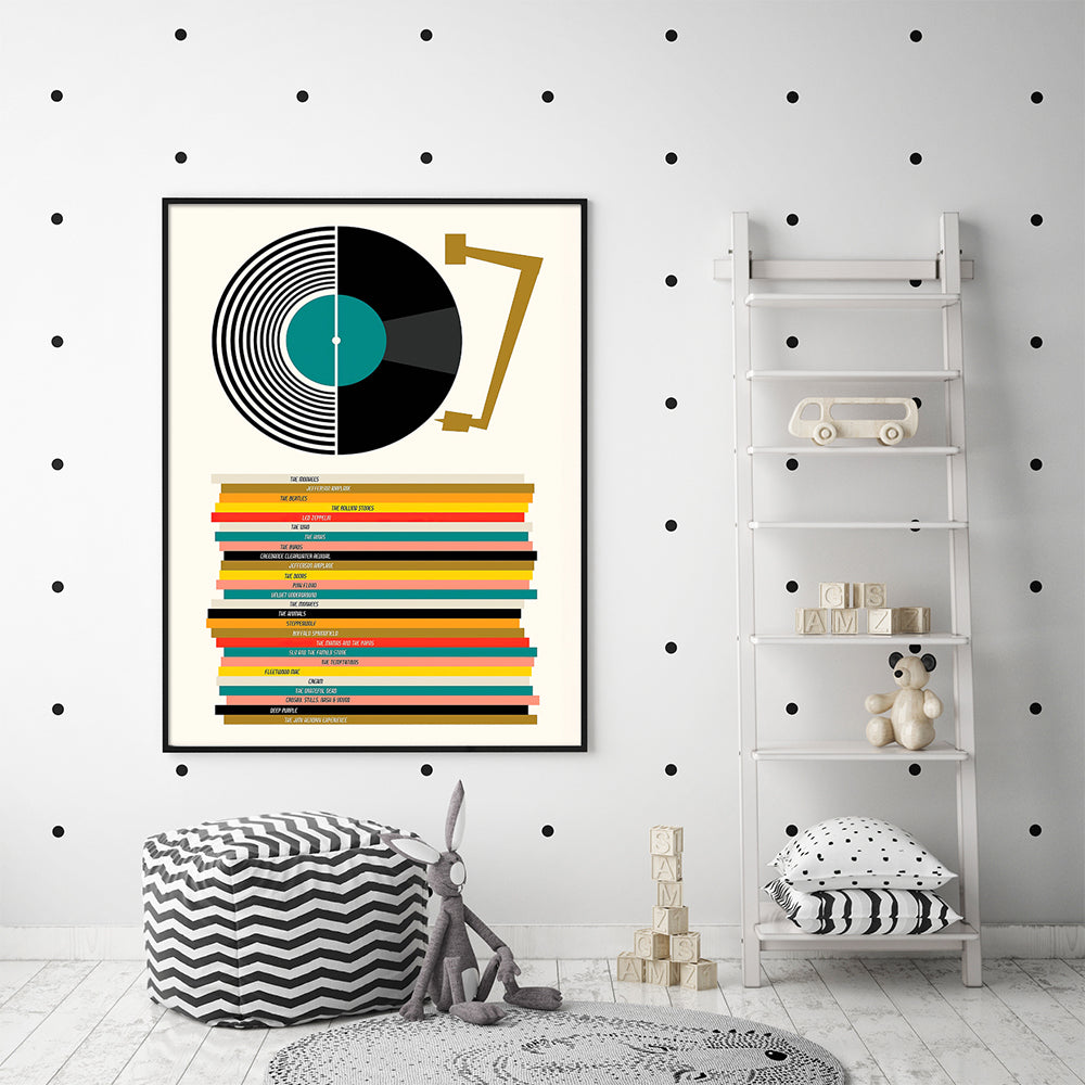 Wall Art 70cmx100cm Music Black Frame Canvas