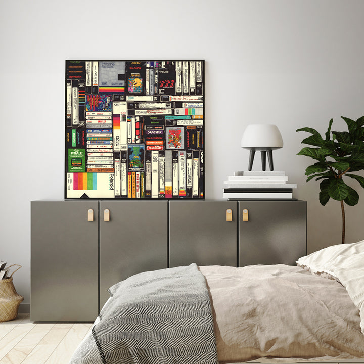 Wall Art 90cmx90cm Book Black Frame Canvas