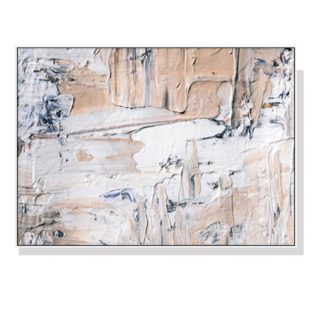 Wall Art 60cmx90cm  Modern Abstract Oil Painting Style White Frame Canvas