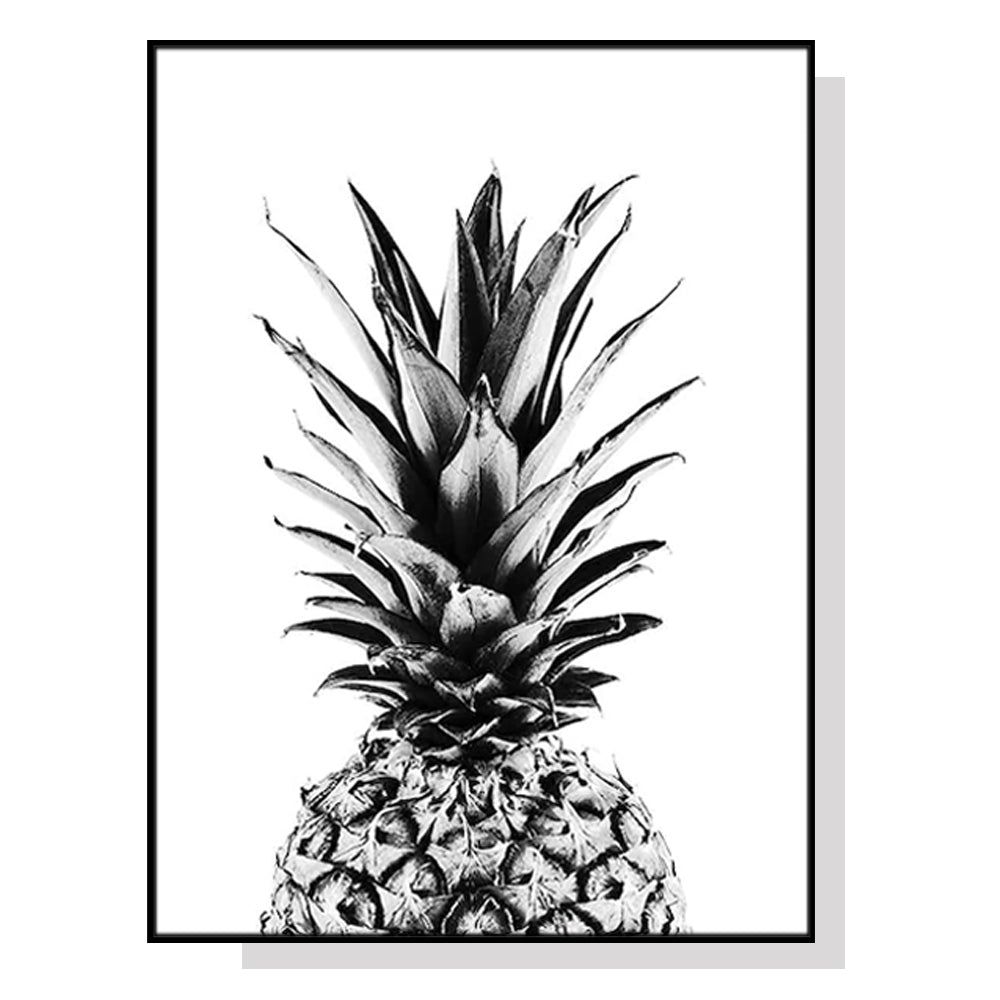 Wall Art 90cmx135cm Pineapple Black Frame Canvas