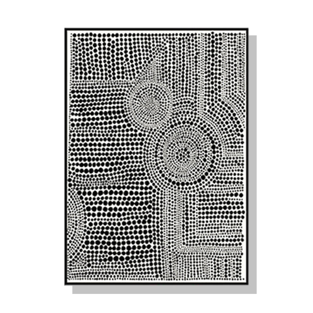 Wall Art 90cmx135cm Clustered Dots A Black Frame Canvas