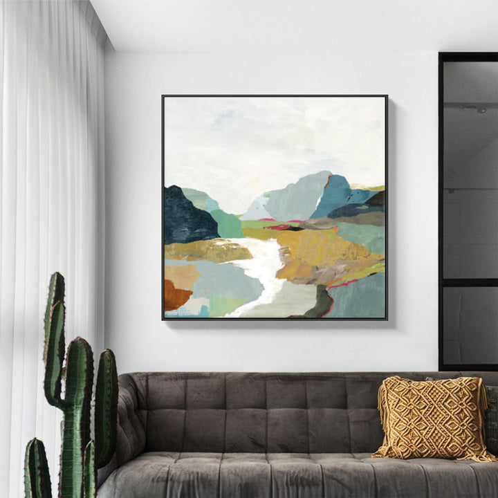 Wall Art 40cmx40cm September Afternoon Black Frame Canvas