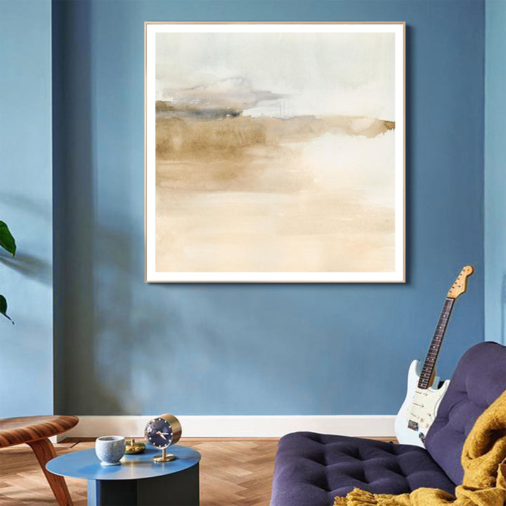 Wall Art 100cmx100cm Atmospheric Edge II Gold Frame Canvas