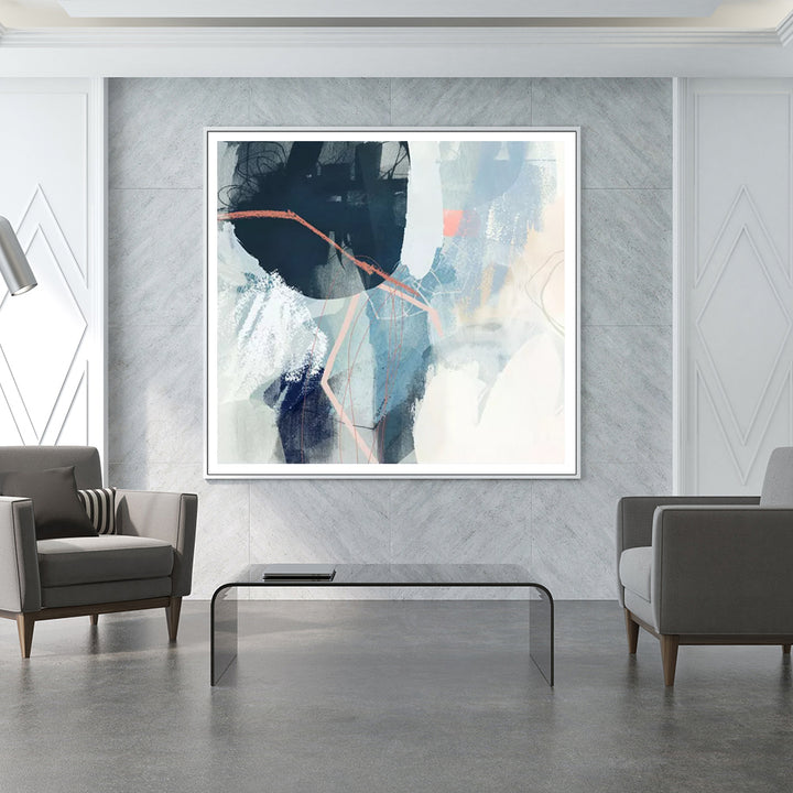 Wall Art 60cmx60cm Luz II White Frame Canvas