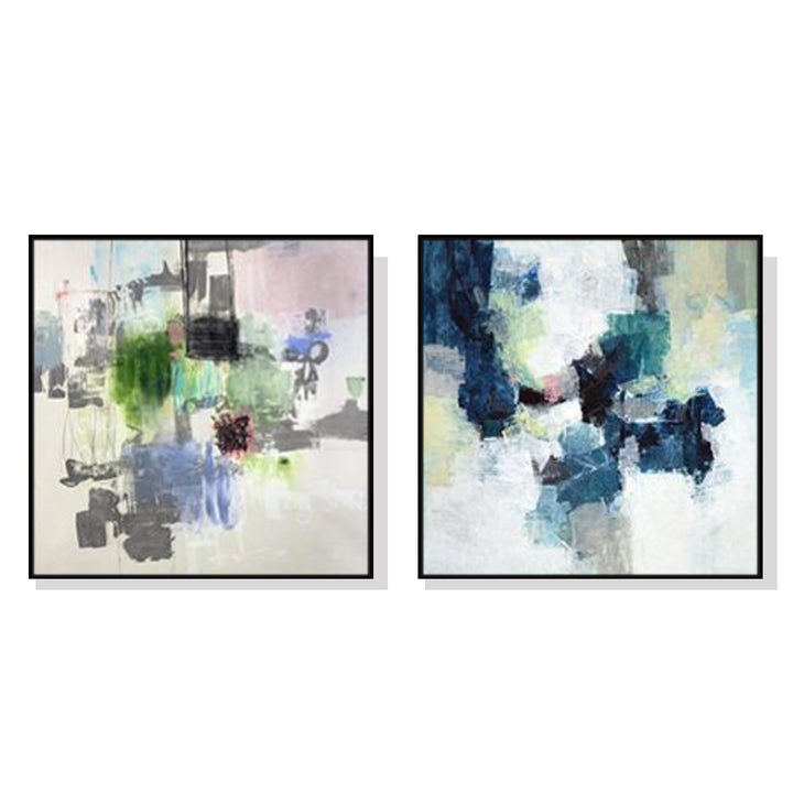 Wall Art 40cmx40cm Blue Crushers 2 Sets Black Frame Canvas