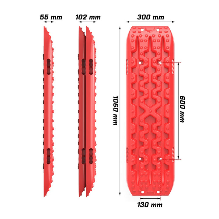 X-BULL Recovery tracks Boards 2 Pairs Sand Mud Snow 4WD Gen3.0 With Reindeer Car Antlers