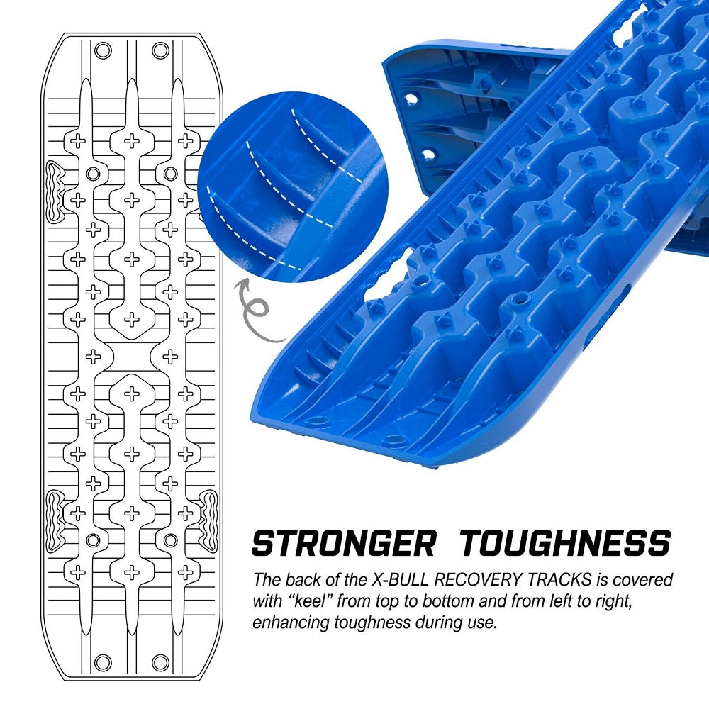 X-BULL Recovery tracks kit Boards 4WD strap mounting 4x4 Sand Snow Car qrange GEN3.0 6pcs blue