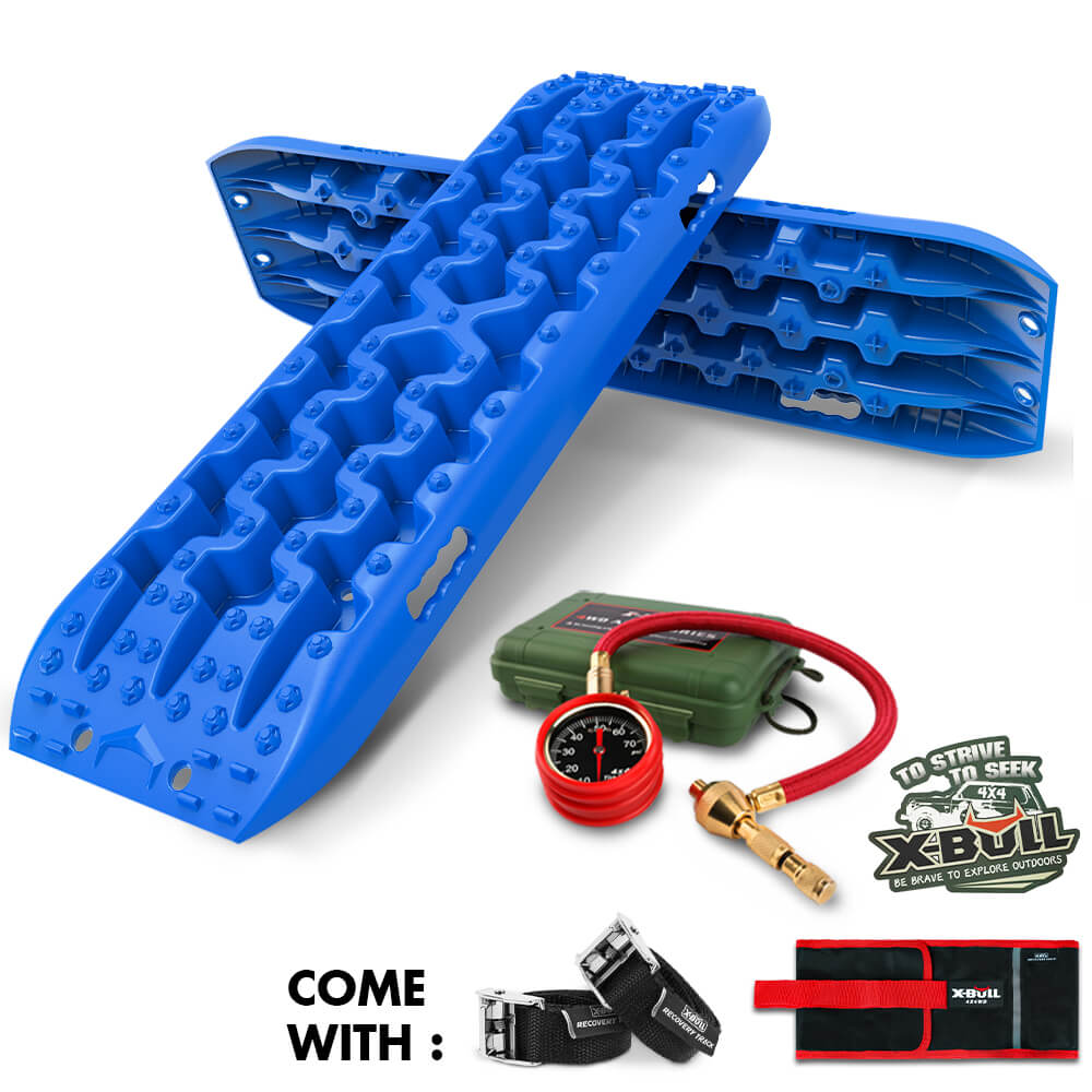 X-BULL Recovery Tracks Boards Sand Truck Mud 4WD 4x4 Gen3.0 Blue/ Tyre Tire Deflator