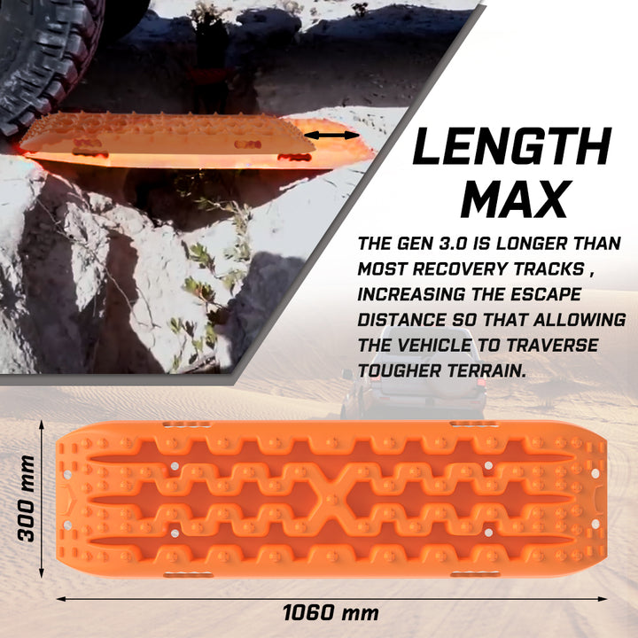 X-BULL Recovery Tracks Boards Sand Truck Mud 4WD 4x4 Gen3.0 Orange/ Tyre Tire Deflator