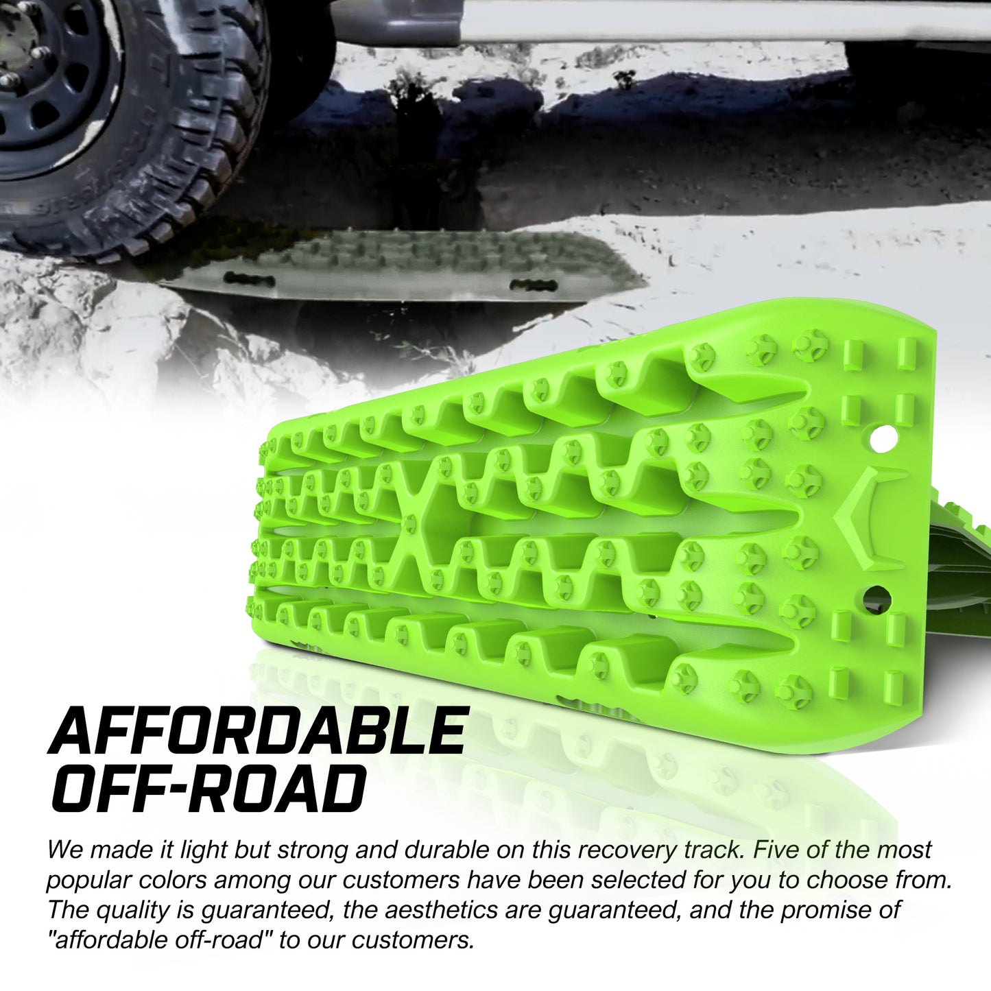 X-BULL Recovery tracks kit Boards Sand Mud Trucks 6pcs strap mounting 4x4 Sand Snow Car green GEN3.0