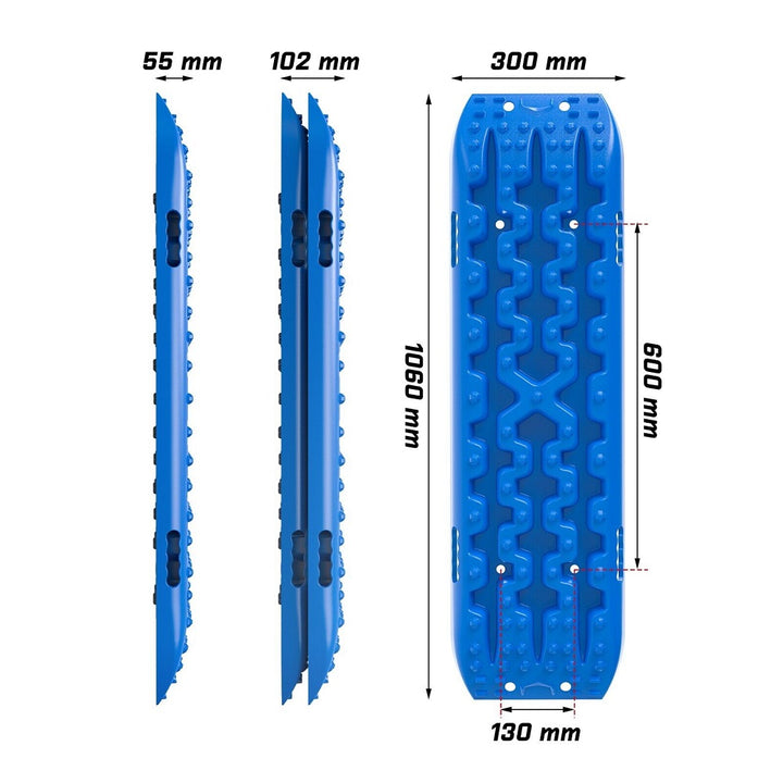 X-BULL Recovery tracks Boards 10T 2 Pairs Sand Mud Snow With Mounting Bolts pins Blue