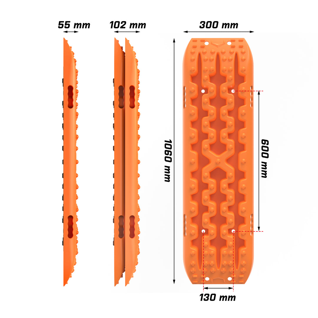 X-BULL 2PCS Recovery Tracks Snow Tracks Mud tracks 4WD With 4PC mounting bolts