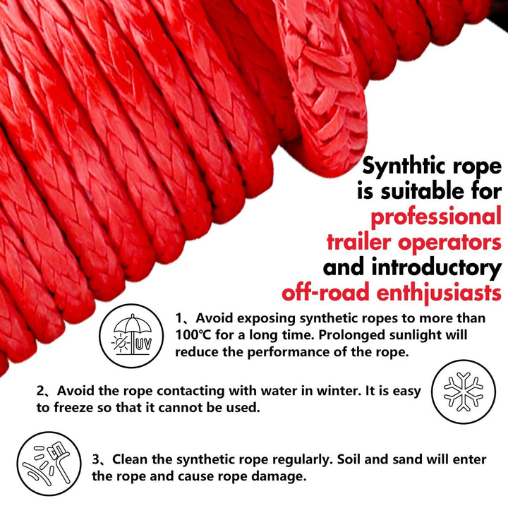 X-BULL 12V Electric Winch 14500LBS synthetic rope with Recovery Tracks Gen2.0 Red