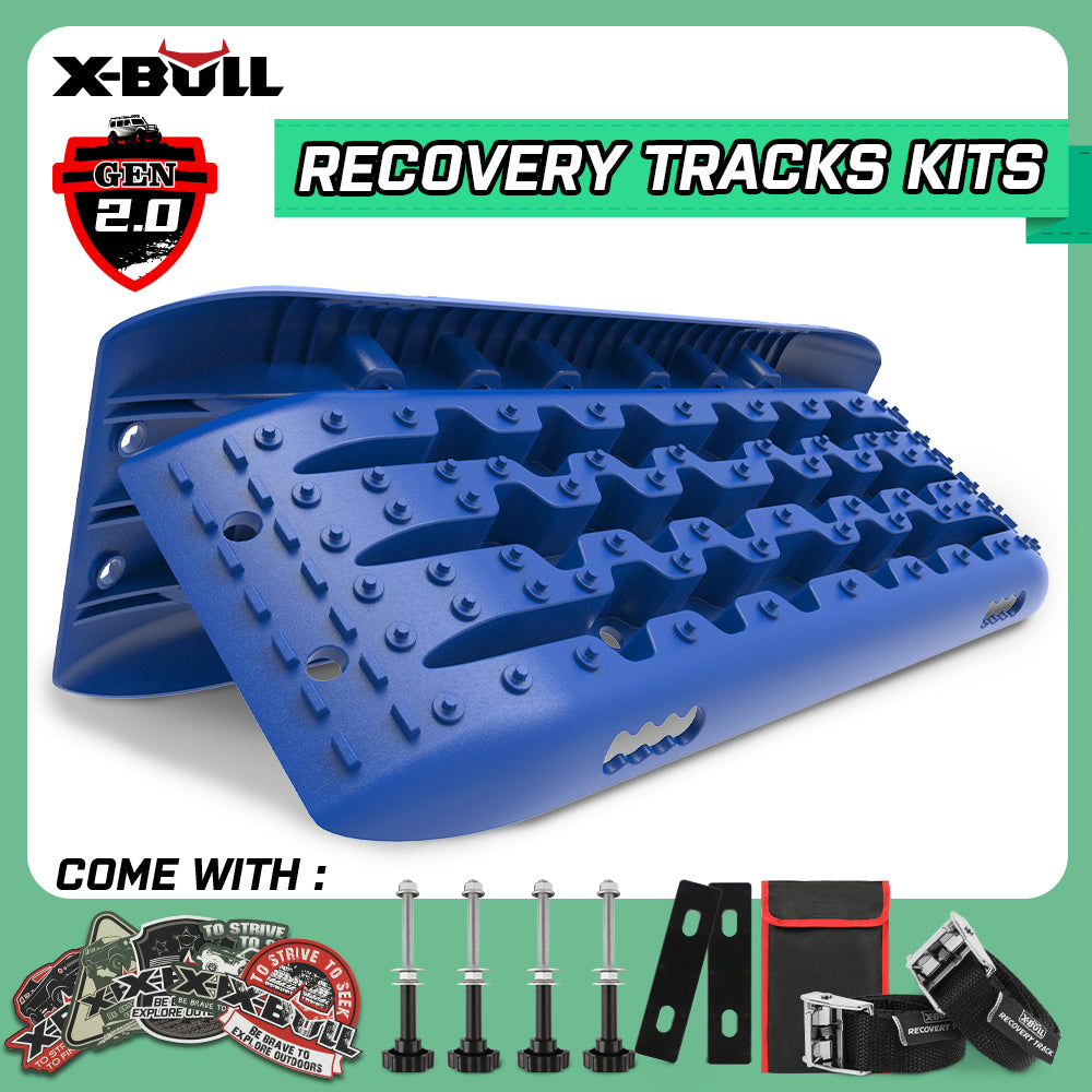 X-BULL Recovery tracks Sand Trucks Offroad With 4PCS Mounting Pins 4WDGen 2.0 - blue