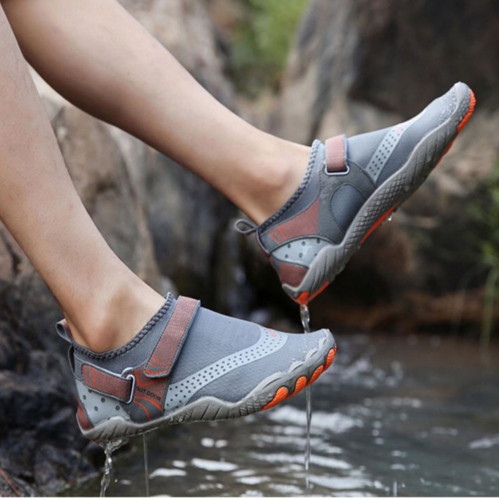 Men Women Water Shoes Barefoot Quick Dry Aqua Sports Shoes - Grey Size EU36=US3.5