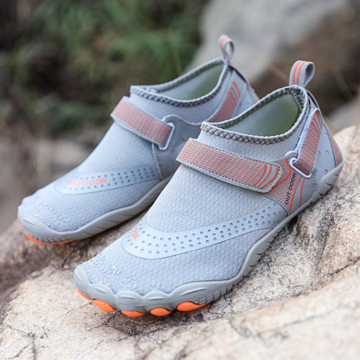 Men Women Water Shoes Barefoot Quick Dry Aqua Sports Shoes - Grey Size EU44 = US9