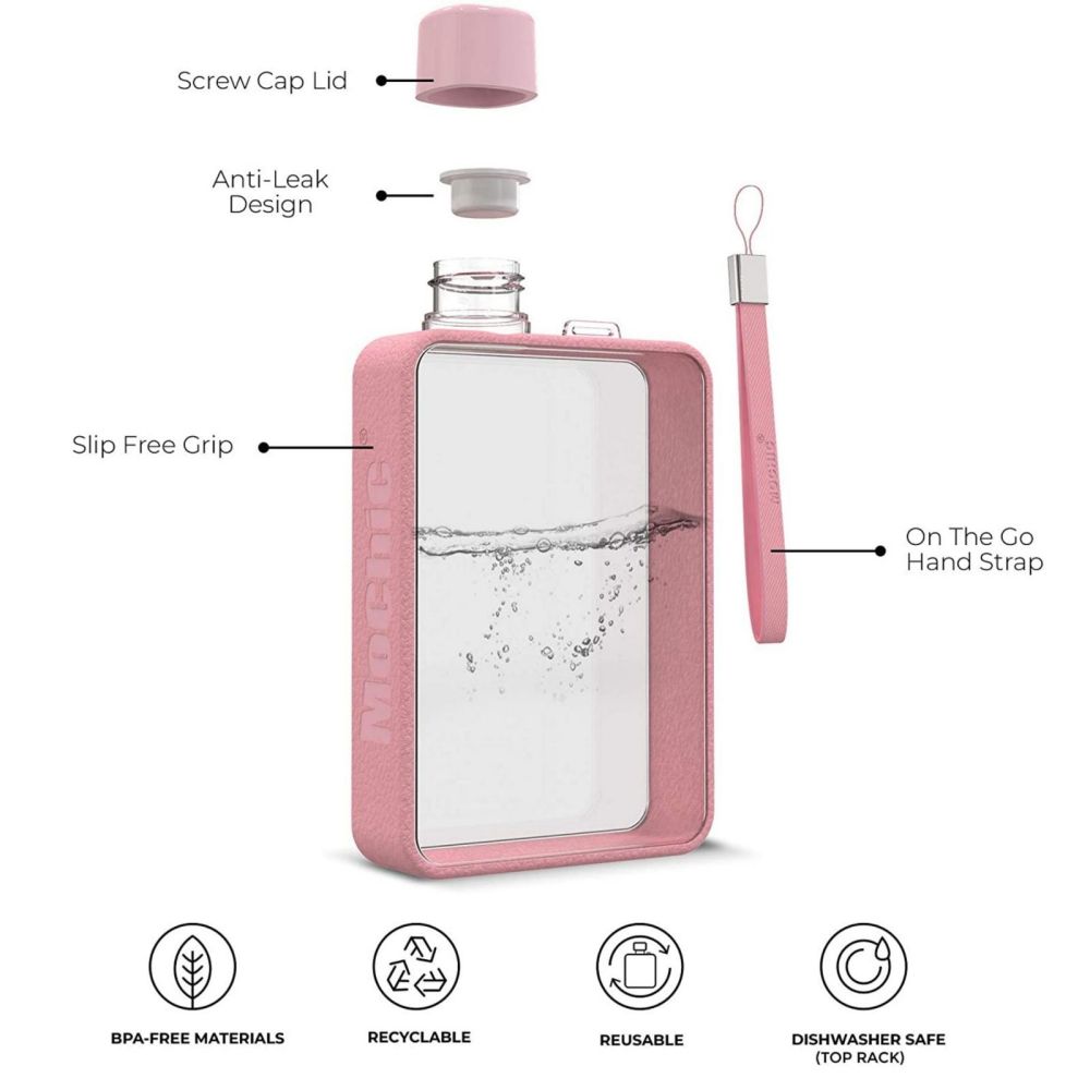 A5 Flat Water Bottle for Warm Drink ( Pink )