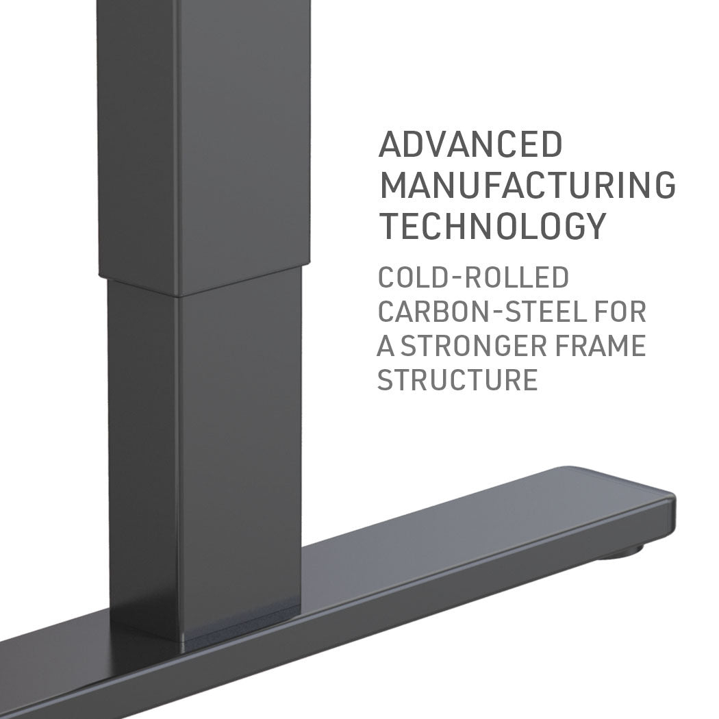 Fortia Sit To Stand Up Standing Desk, 120x60cm, 72-118cm Electric Height Adjustable, 70kg Load, Walnut Style/Black Frame