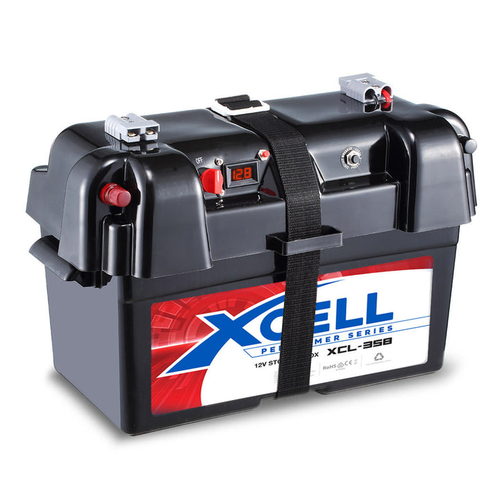 X-CELL Deep Cycle Battery Box Marine Storage Case Boat 12v Camper Camping Power