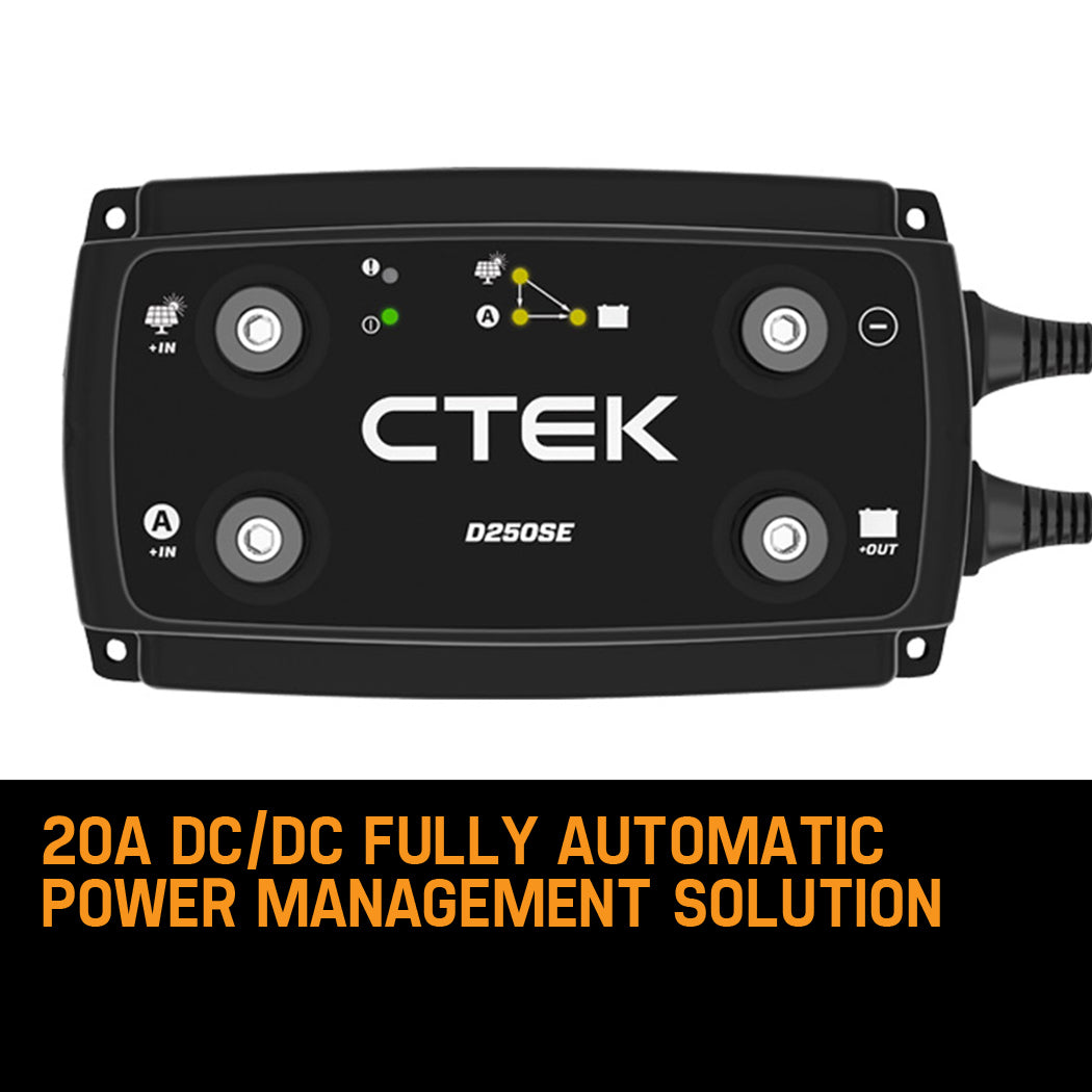 CTEK D250SE 12V Dual Input DC-DC 20A Smart Battery Charger Car Vehicle Led Acid Lithium Charging