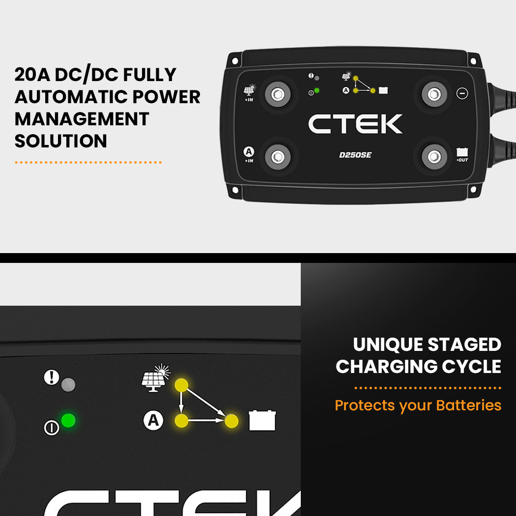 CTEK D250SE Dual Input Charger + GENPOWER 2000W/4000W Power Inverter Bundle