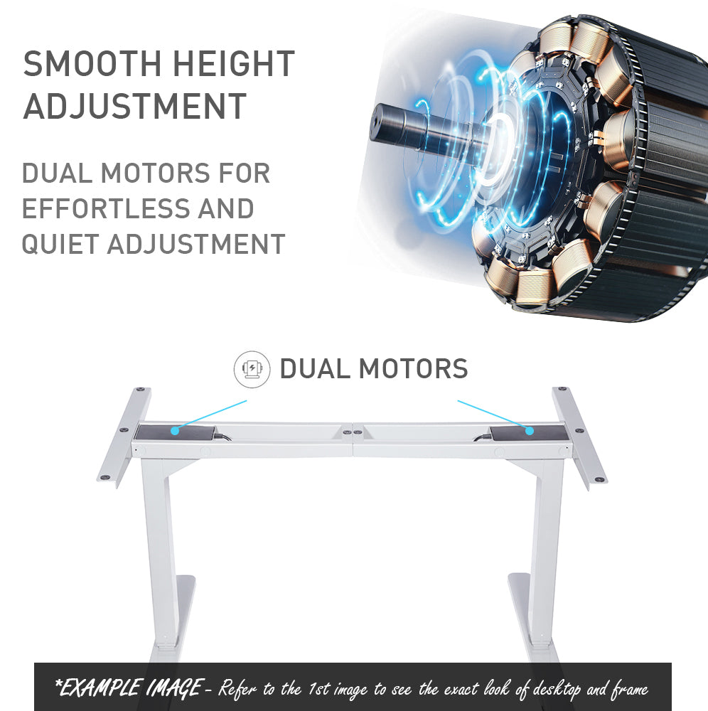 Fortia Sit To Stand Up Standing Desk, 150x70cm, 62-128cm Electric Height Adjustable, Dual Motor, 120kg Load, Arched, Black/Black Frame