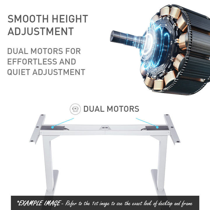 Fortia Sit To Stand Up Standing Desk, 160x75cm, 62-128cm Electric Height Adjustable, Dual Motor, 120kg Load, White/Silver Frame