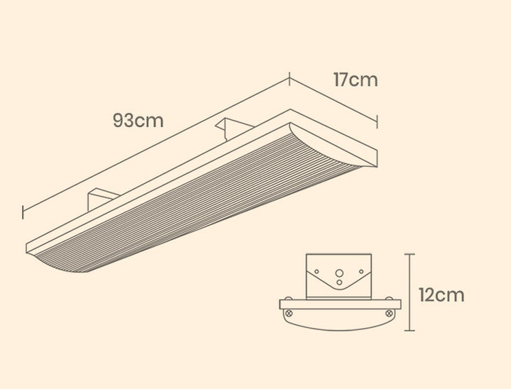 BIO1800W Outdoor Strip Heater Electric Radiant Slimline Panel