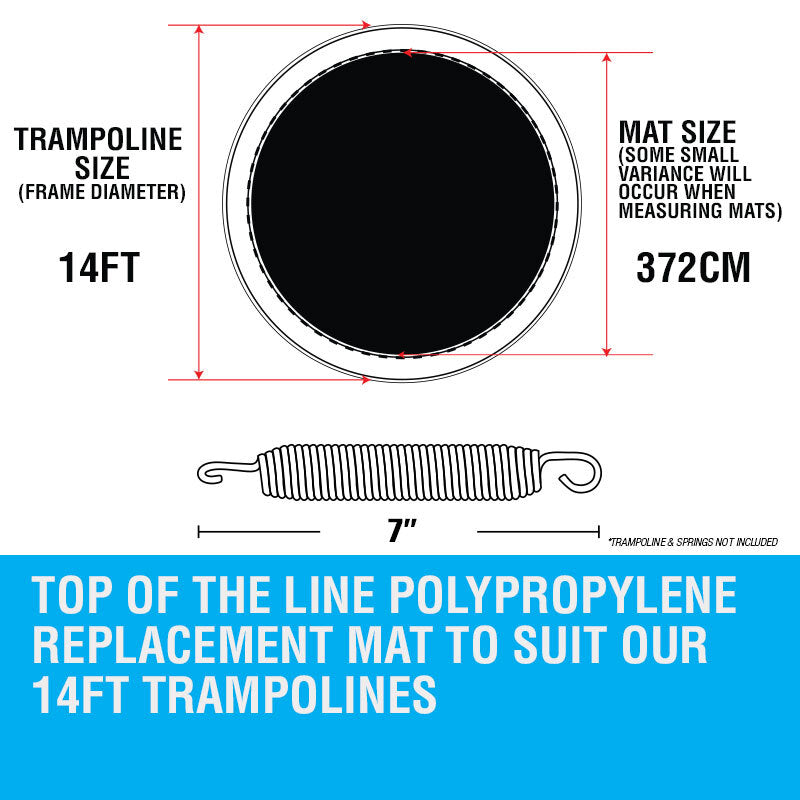 UP-SHOT 14ft Replacement Trampoline Mat 14ft for 96 Springs