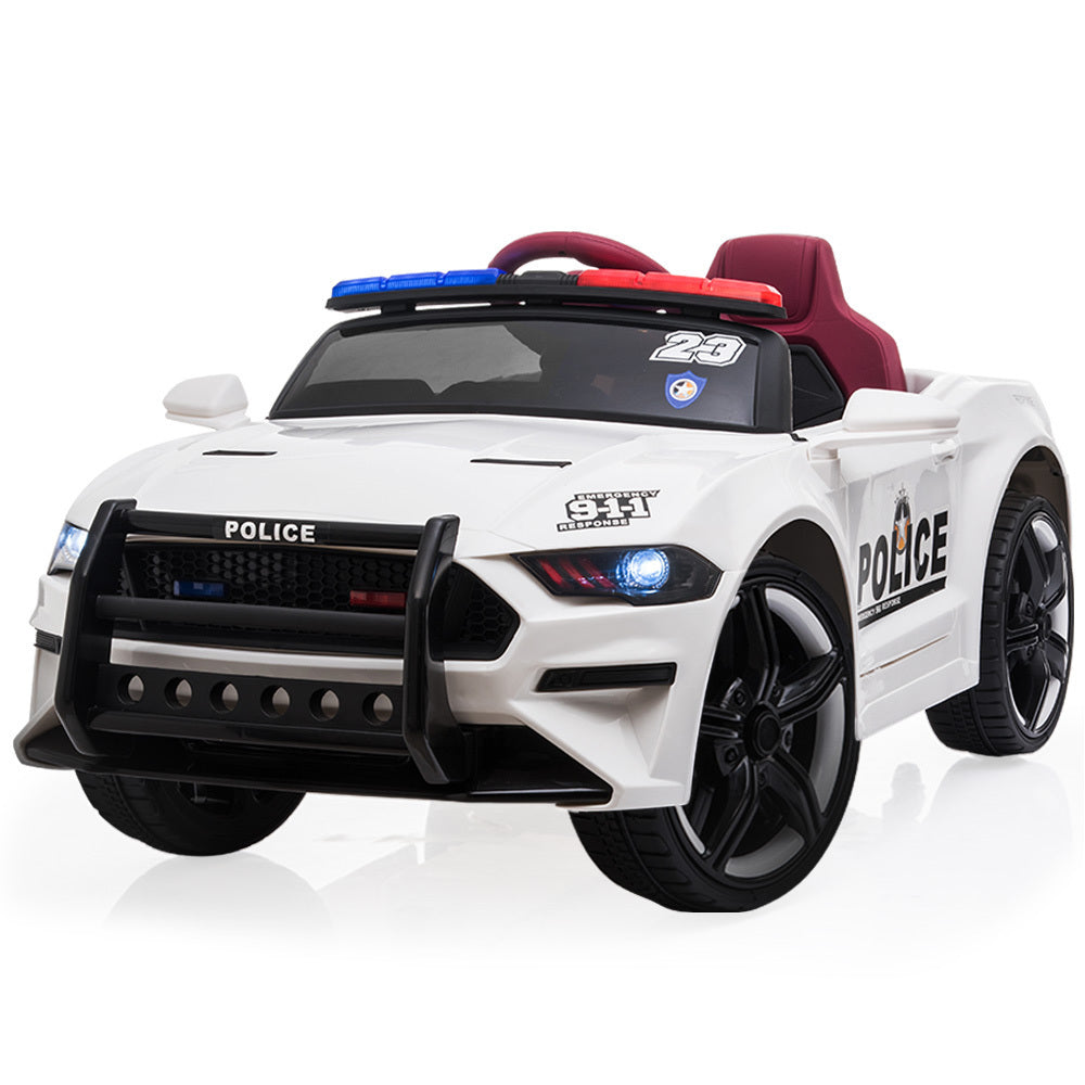 ROVO KIDS Ride-On Car Patrol Electric Battery Powered Toy White