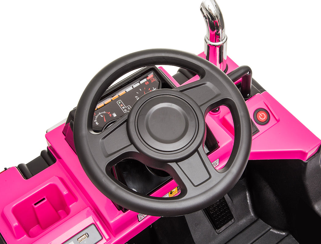 ROVO KIDS Electric Ride On Children's Toy Dump Truck with Bluetooth Music - Pink