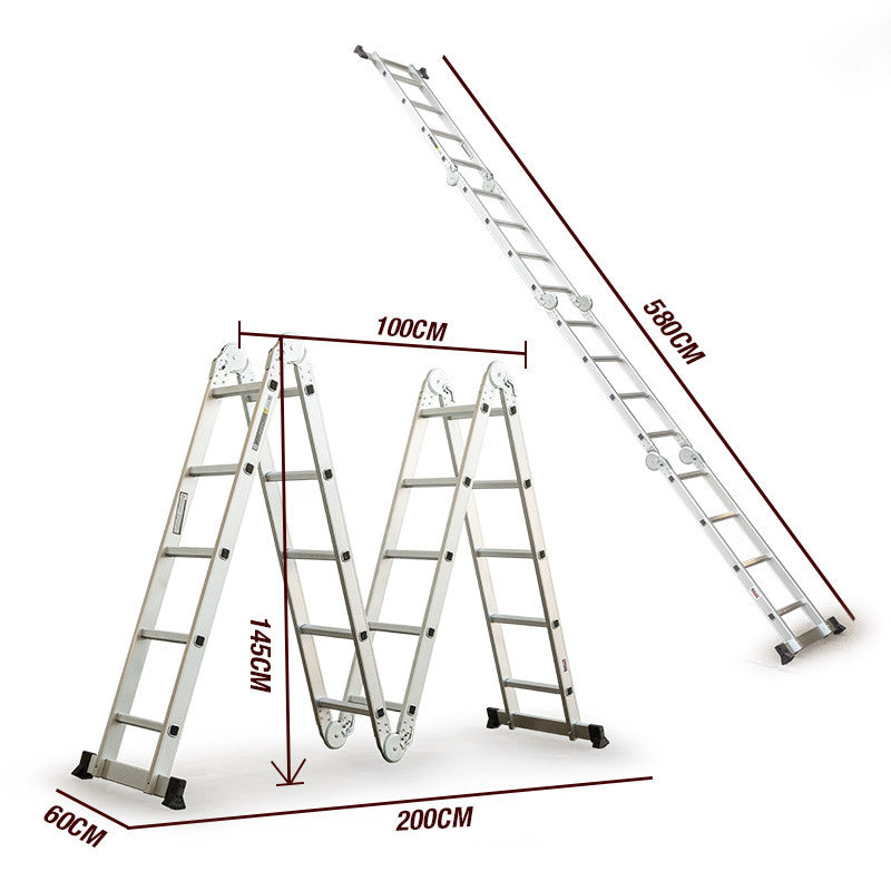 Bullet 5.8m Multipurpose Ladder Aluminium Extension Folding Adjustable Step