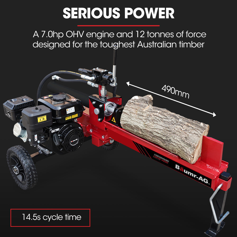 Baumr-AG 12 Tonne Petrol Hydraulic Wood Log Splitter - HPS400