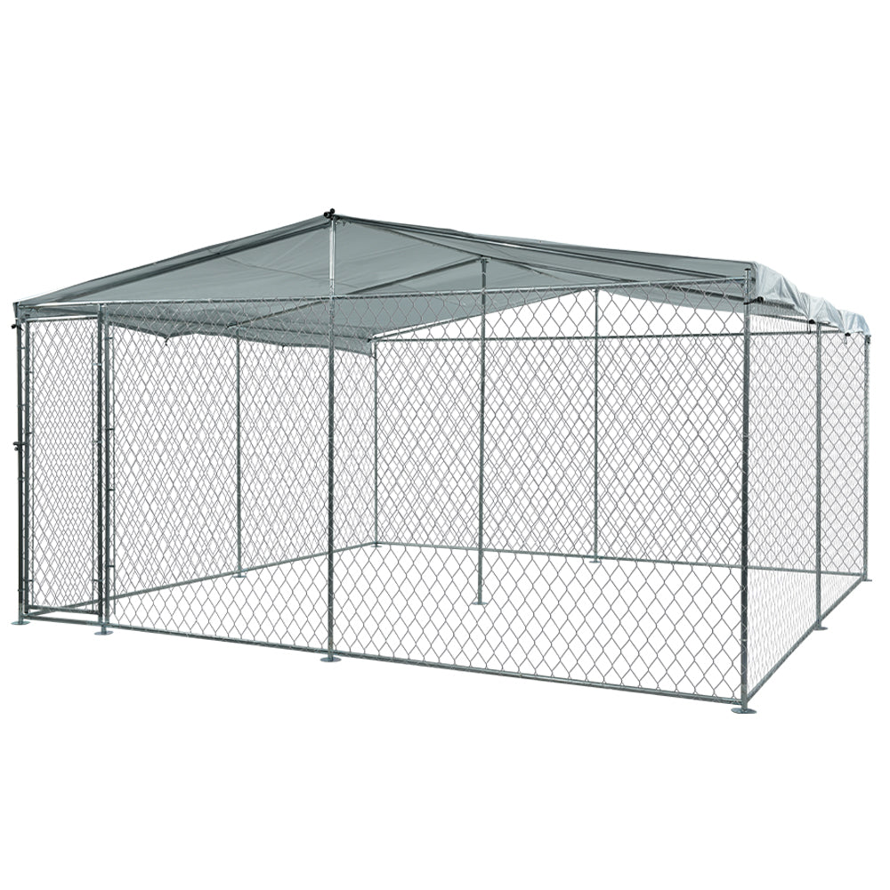 NEATAPET 3x3m Dog Enclosure Pet Playpen Outdoor Wire Cage Puppy Fence with Cover Shade